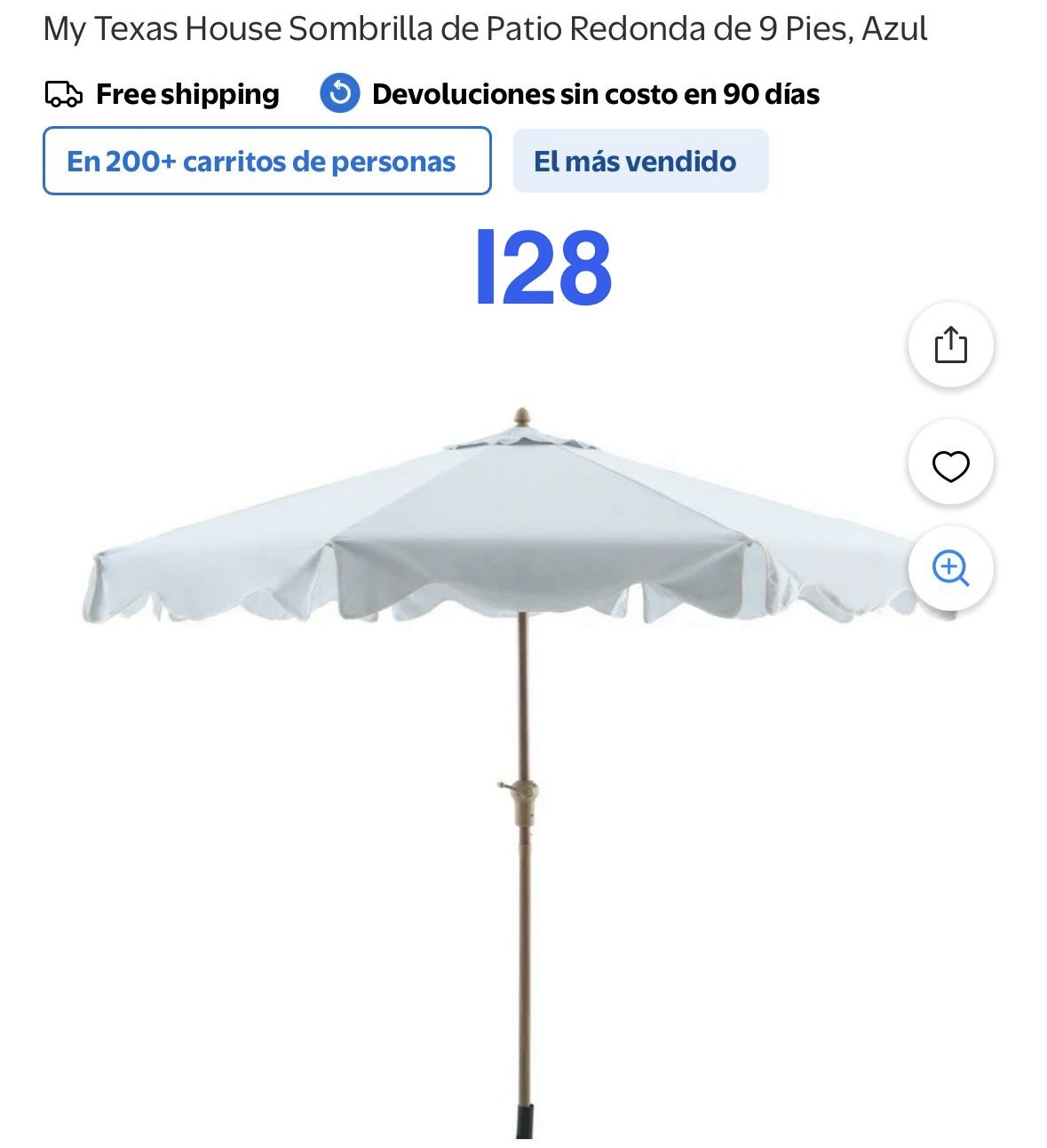 My Texas House 9-Foot Round Patio Umbrella #I28