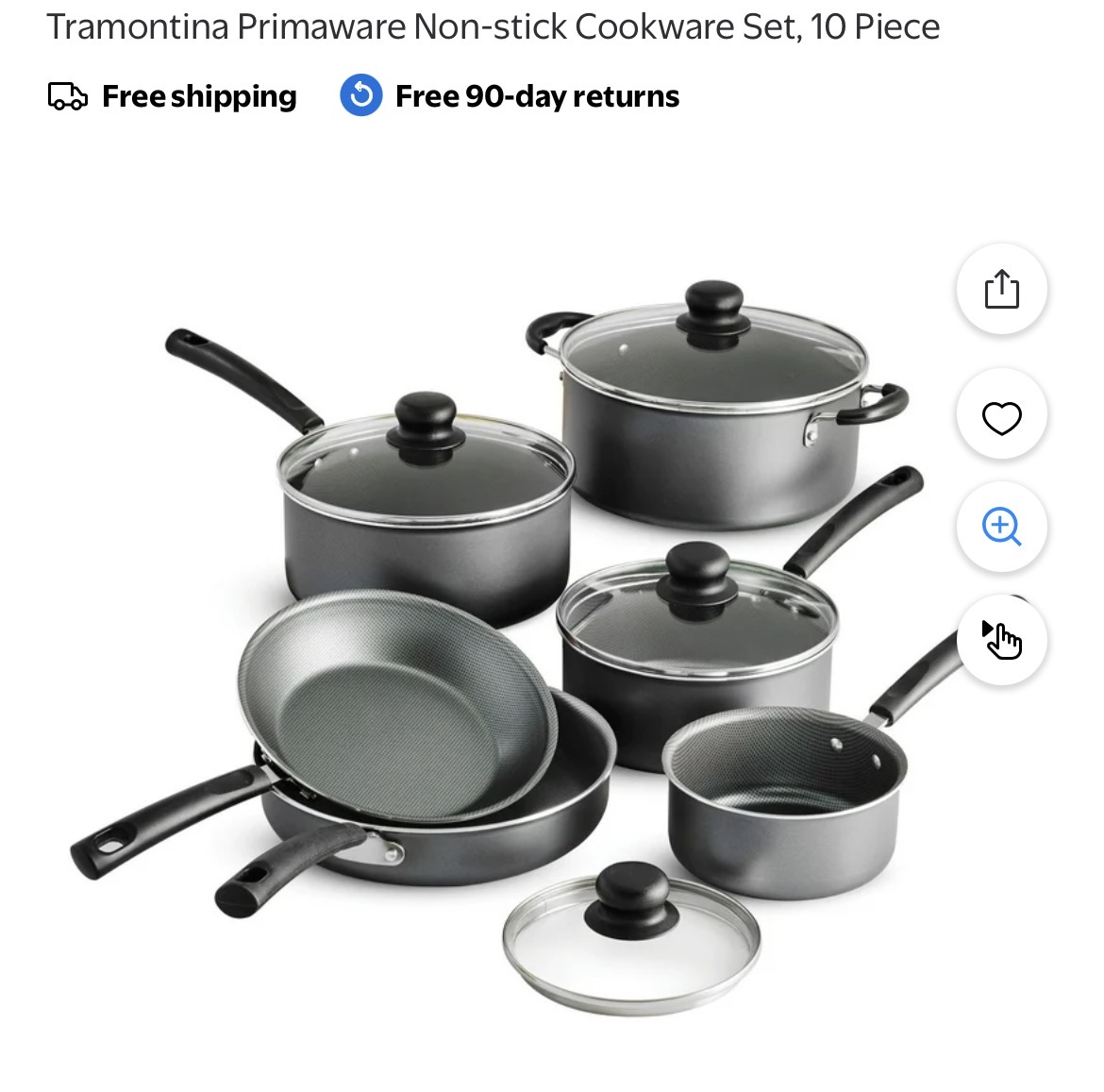 Tramontina Primaware Non-stick Cookware Set, 10 Piece #I30