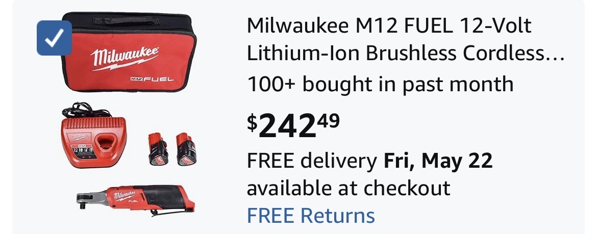 Milwaukee M12 FUEL 12-Volt Lithium-Ion Brushless Cordless High Speed 3/8 in. Ratchet Kit w/(2) Batteries, Charger and Bag #B9