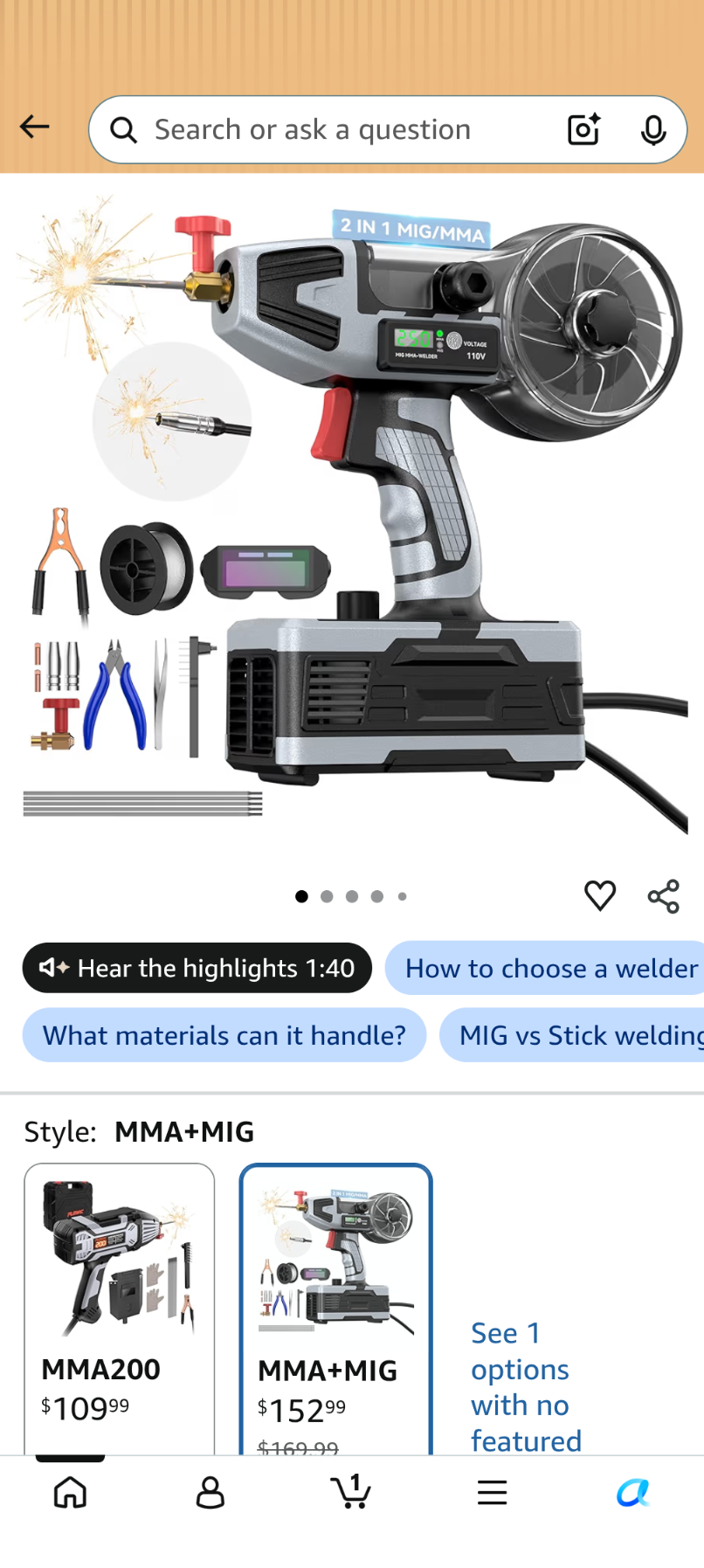 A035 2 in 1 MIG and Stick Welder