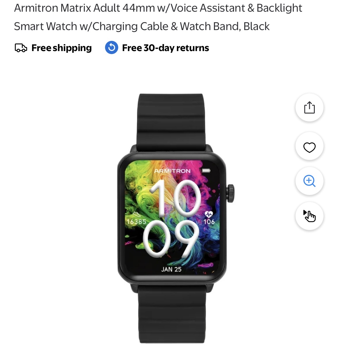 Armitron Matrix Adult 44mm w/Voice Assistant & Backlight #D169