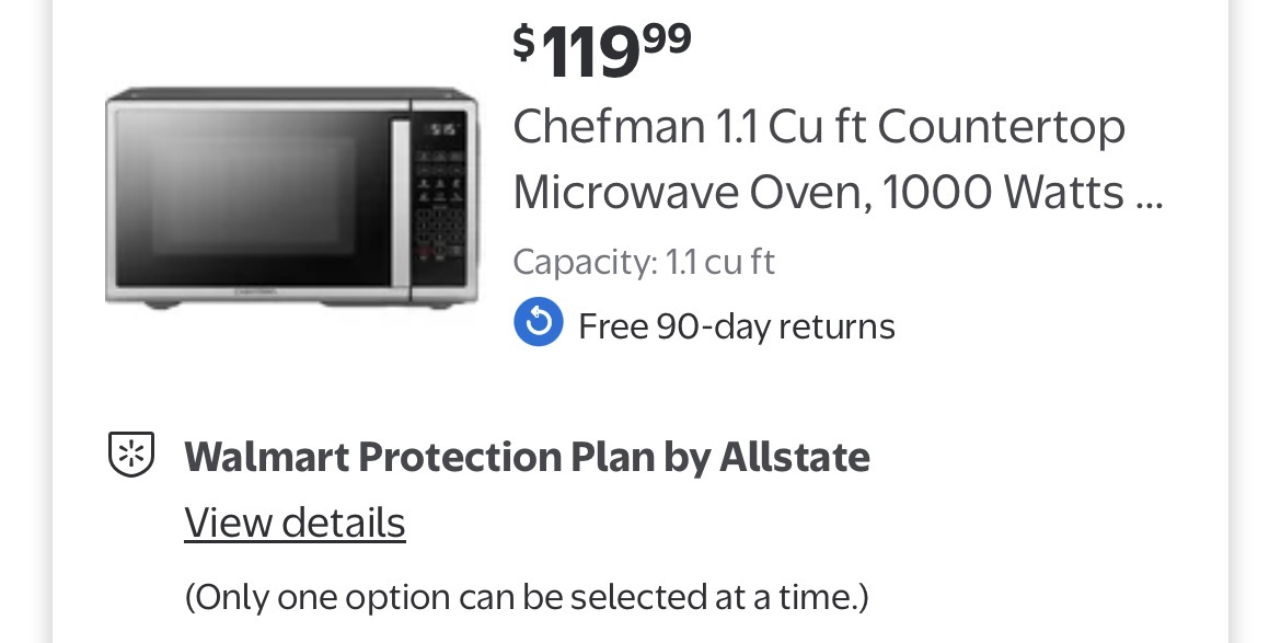 Chefman 1.1 Cu ft Countertop Microwave Oven #D108