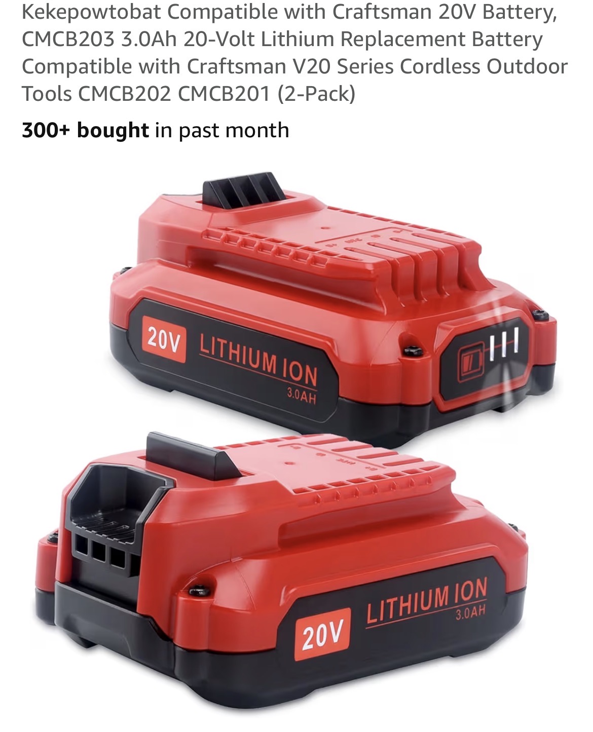Kekepowtobat Compatible with Craftsman 20V Battery #B3