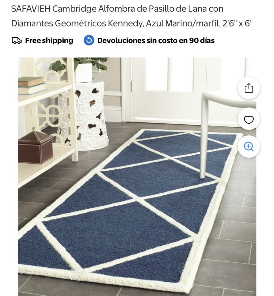 SAFAVIEH Cambridge Wool Runner Rug with Kennedy Geometric Diamond Pattern #I25