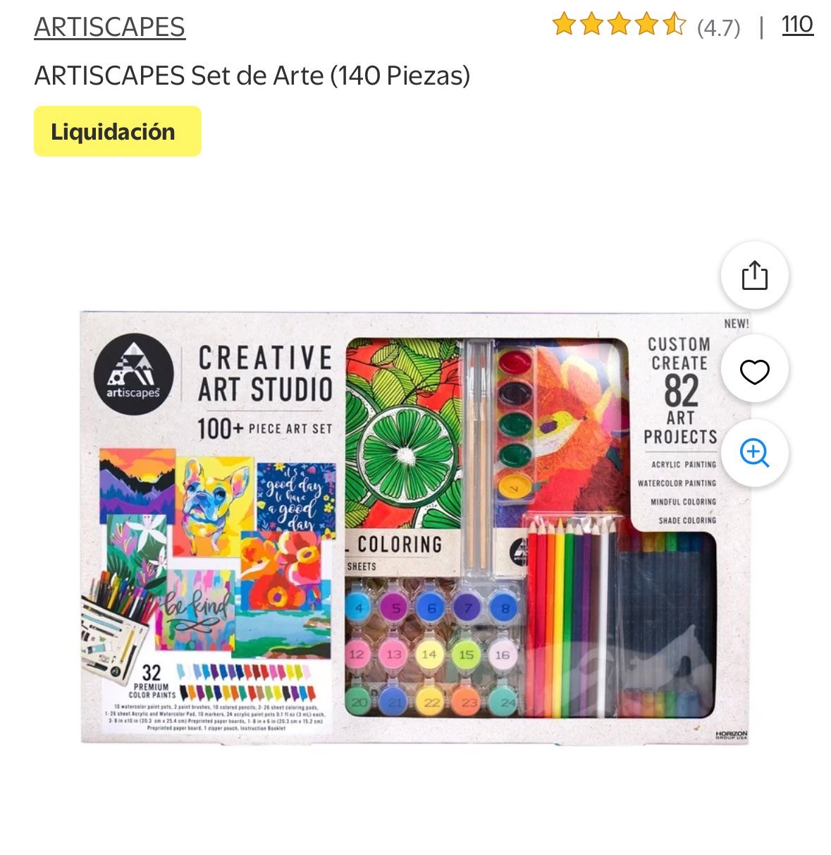 ARTISCAPES Set de Arte (140 Piezas) #I24