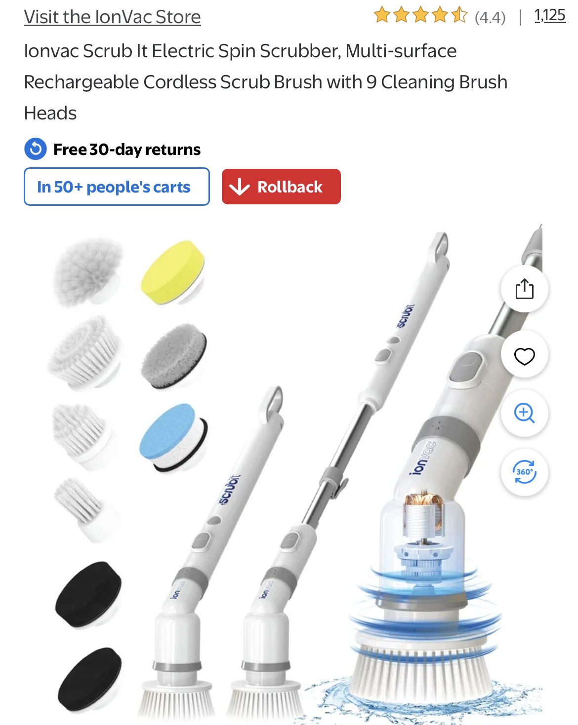 Ionvac Scrub It Electric Spin Scrubber #H25