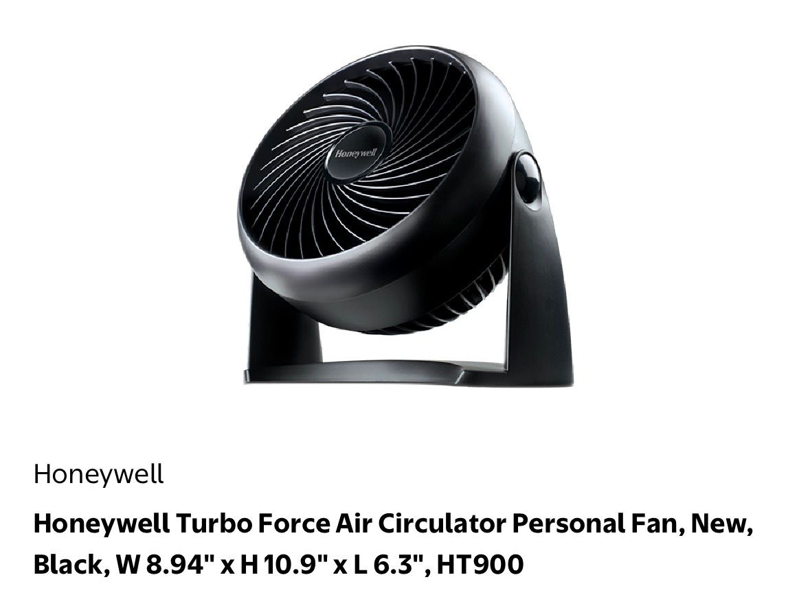 Honeywell Turbo Force Air Circulator Personal Fan, New, Black, #B2